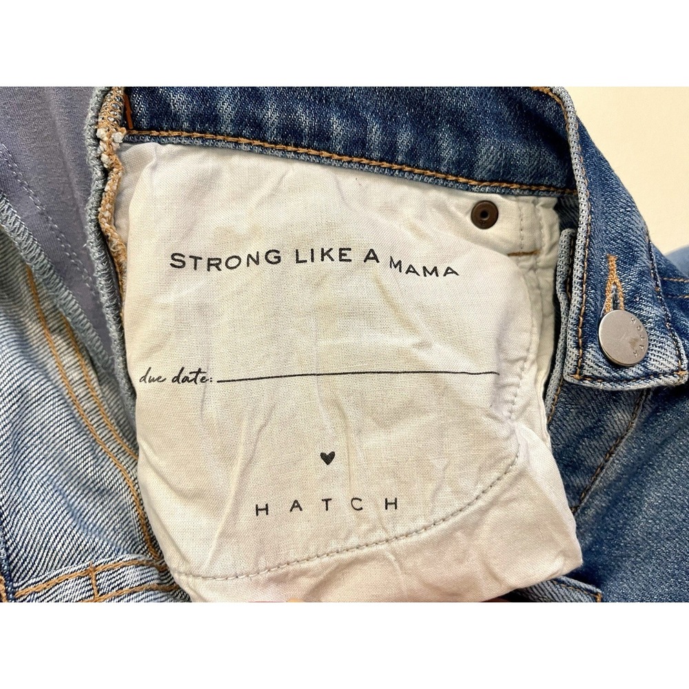 HATCH Claire Distressed Straight-Leg Maternity Jeans Under Bump 28 - Picture 11 of 16